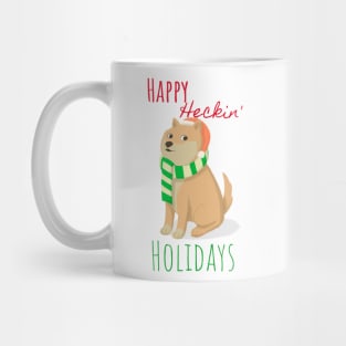 Happy Heckin' Holidays Christmas Shiba Inu Dog Mug